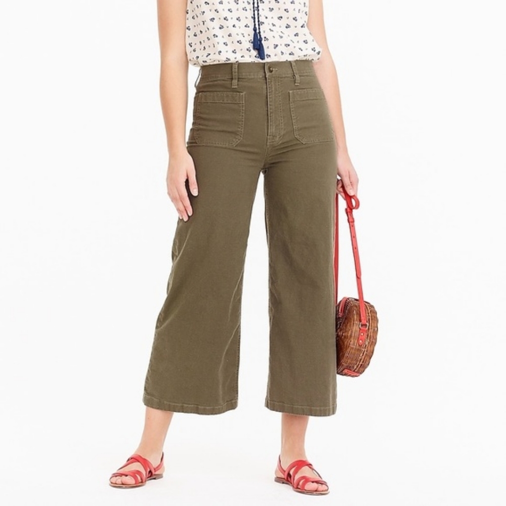 J CREW Point Sur Wide Leg Crop Pant sz 28
